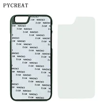 Для iPhone 6 2D Жесткий ПК сублимационный чехол Пластик для iPhone 6s Coque с пустые металлические вставки DIY дизайн задняя крышка корпус 4,7''