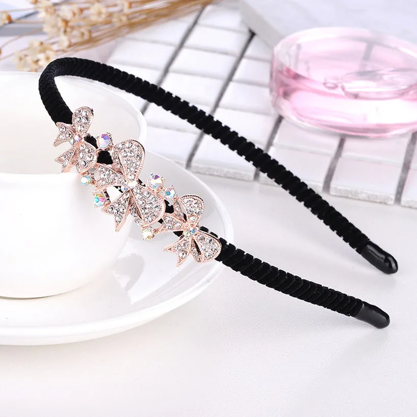 

AWAYTR Rhinestone Fashion Korean Style Hairband Simple Metal Male Headbands For women Wave Hair Band Hair Accessories Headwear