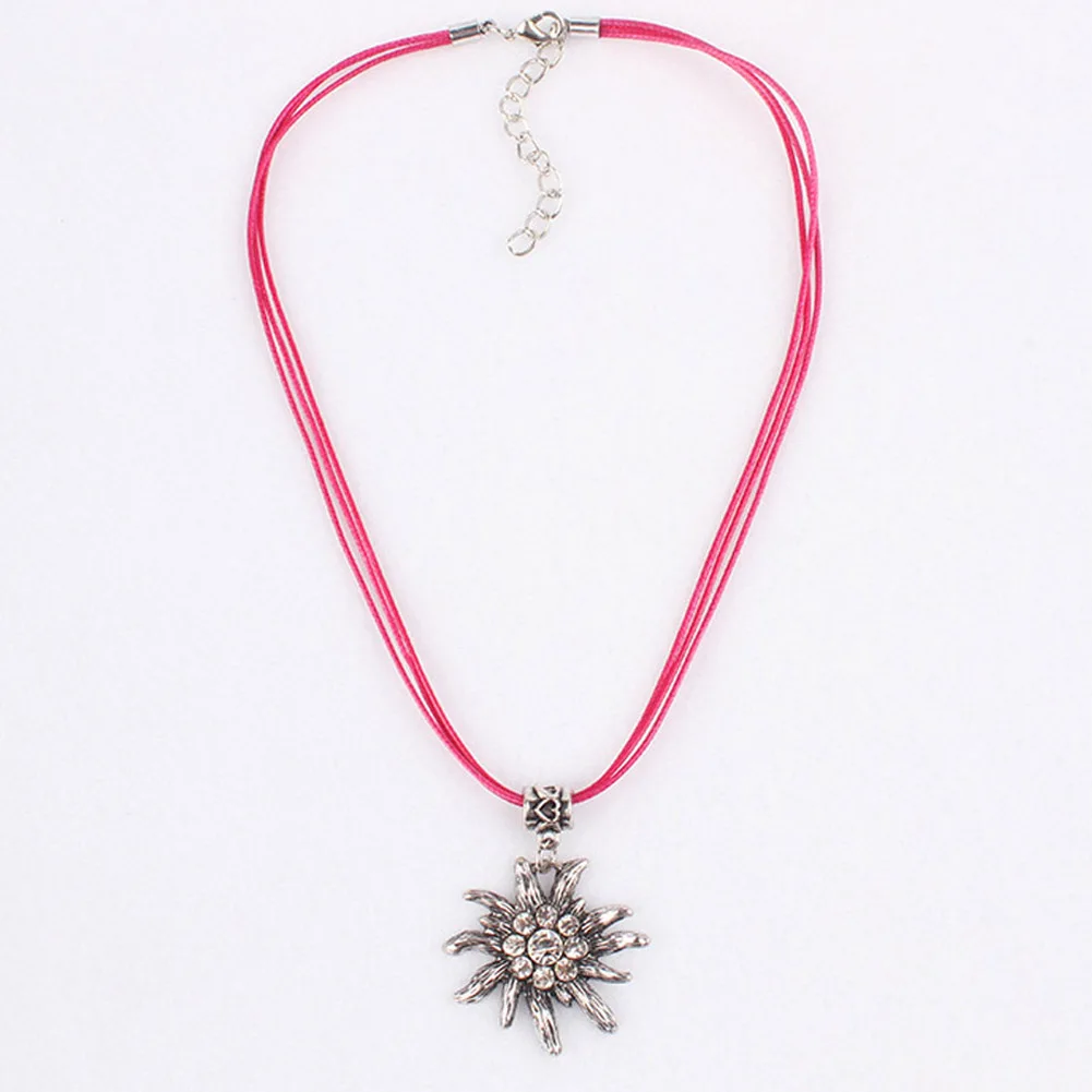 

Hot Traditional Bavarian Oktoberfest Crystal Necklace For Dirndl Lederhose Jewelry Bavarian Cz Rhinestone Edelweiss