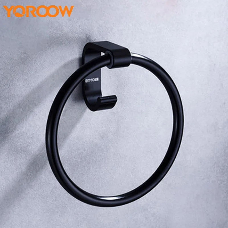 

Hand Towel Holder Ring Stainless Steel Bathroom Accessories Wall Mounted Racks 304 Round Hardware Storage Rail Chrome AKK0005
