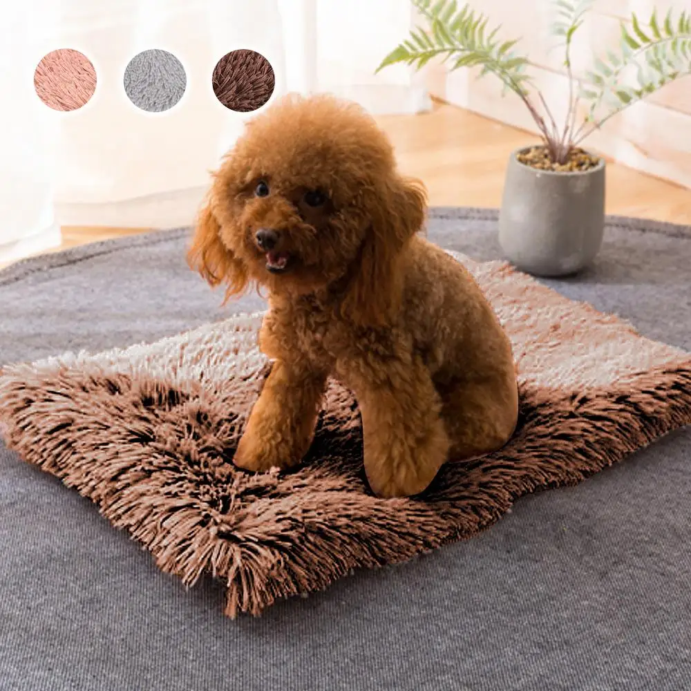 Winter Dog Bed Mat Soft Fleece Pet Cushion House Warm Puppy Cat Sleeping Bed Blanket For Small Large Dogs Cats Kennel Cama Perro - Цвет: Khaki