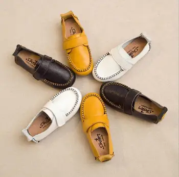 

2019 Autumn New Breathable Genuine Leather Children's Peas Boys Hollow Sandals kids sneakers casual Students performance shoes