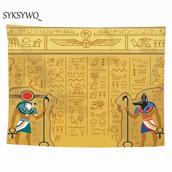 

2019 cloth wall blanket The Egyptian Cross Tapestry Egyptian God Seth Wall Hanging Dorm Room Carpet