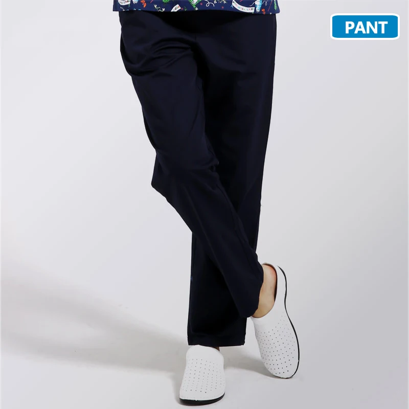18PT001-HeiLan-Pant ANNO, медицинская одежда с героями мультфильмов, о-образный вырез, наборы для ухода, униформа для ухода за телом, одежда для стоматолога, клиническая форма для женщин - Цвет: 18PT001-HeiLan-Pant