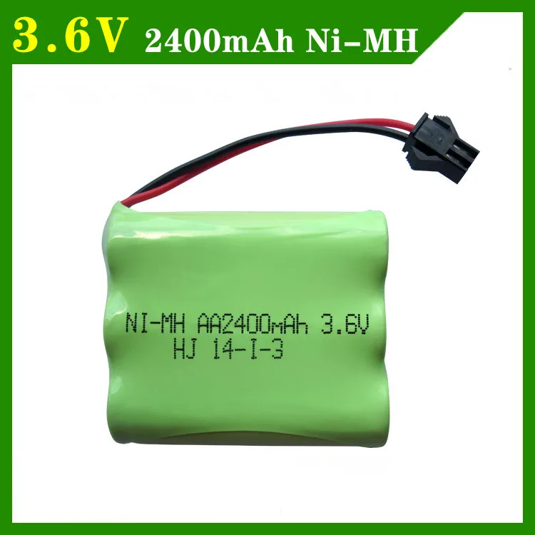 3.6V 2400mah ni mh battery pack AA rechargeable battery remote control