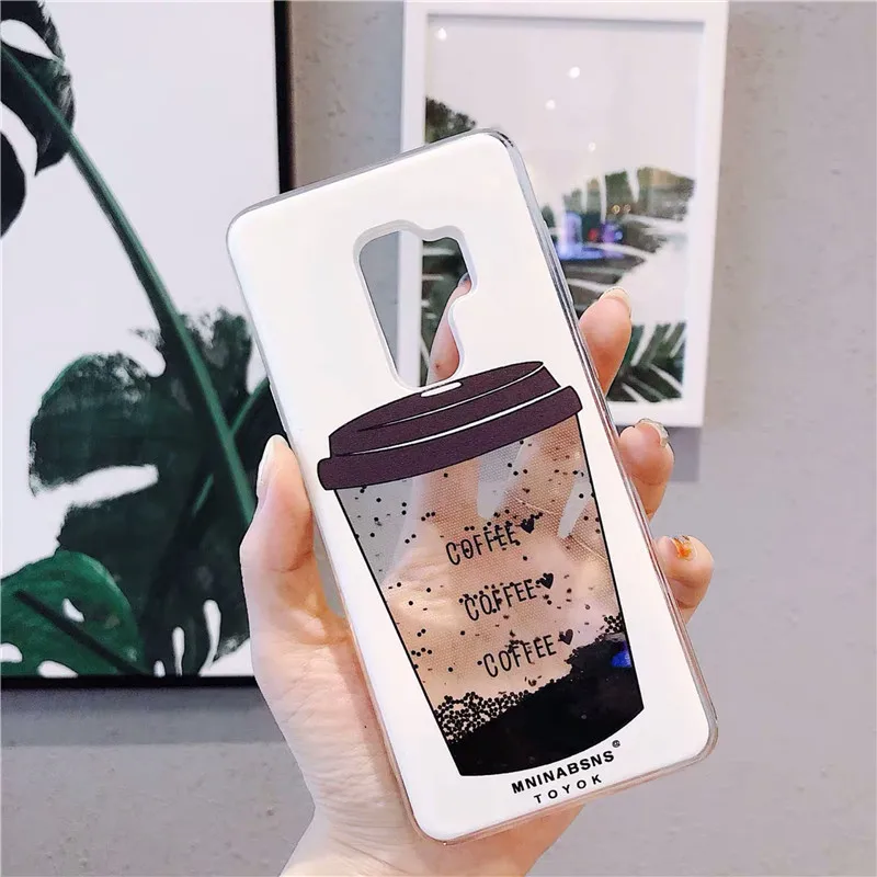 

Fahion Dynamic Quicksand Liquid Coffee Cup Pattern Case For Samsung Galaxy S8 S9 S10 Plus S7 Edge A3 A5 A6 A7 A8 2017 2018 Capa