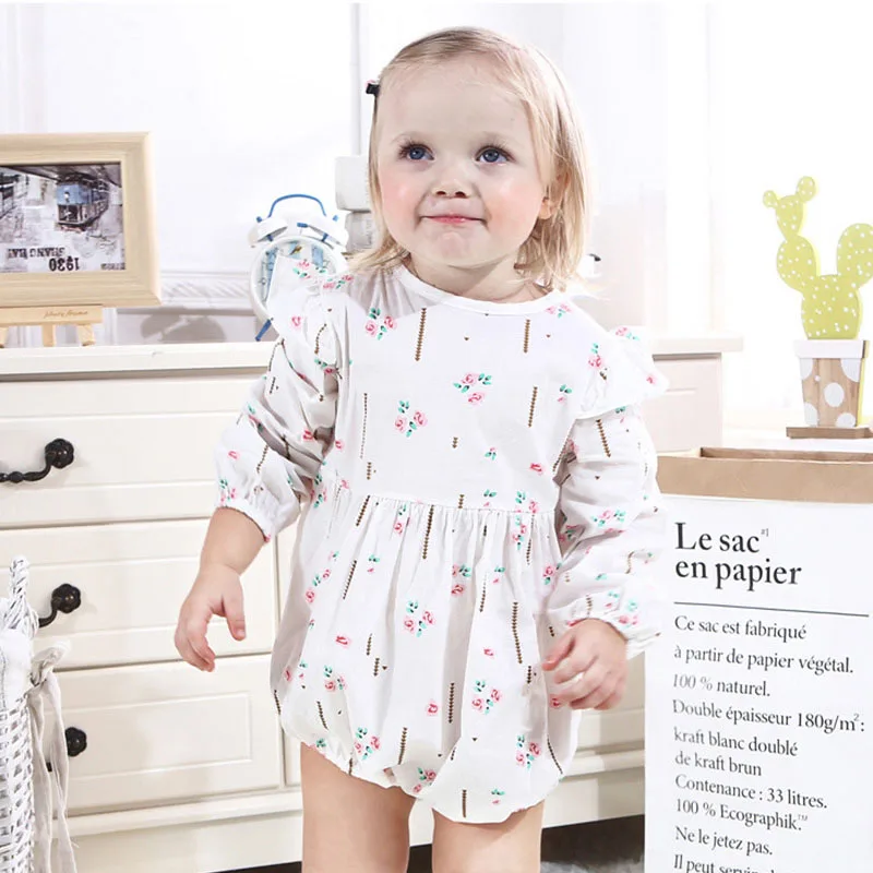 Baby Girls Floral Rompers Dress Newborn Infant Toddler Cotton Flying Long Sleeve Jumpsuits Clothes One piece Outfits Layette Baby Girls Floral Rompers Dress Newborn Infant Toddler Cotton Flying Long Sleeve Jumpsuits Clothes One piece Outfits Layette