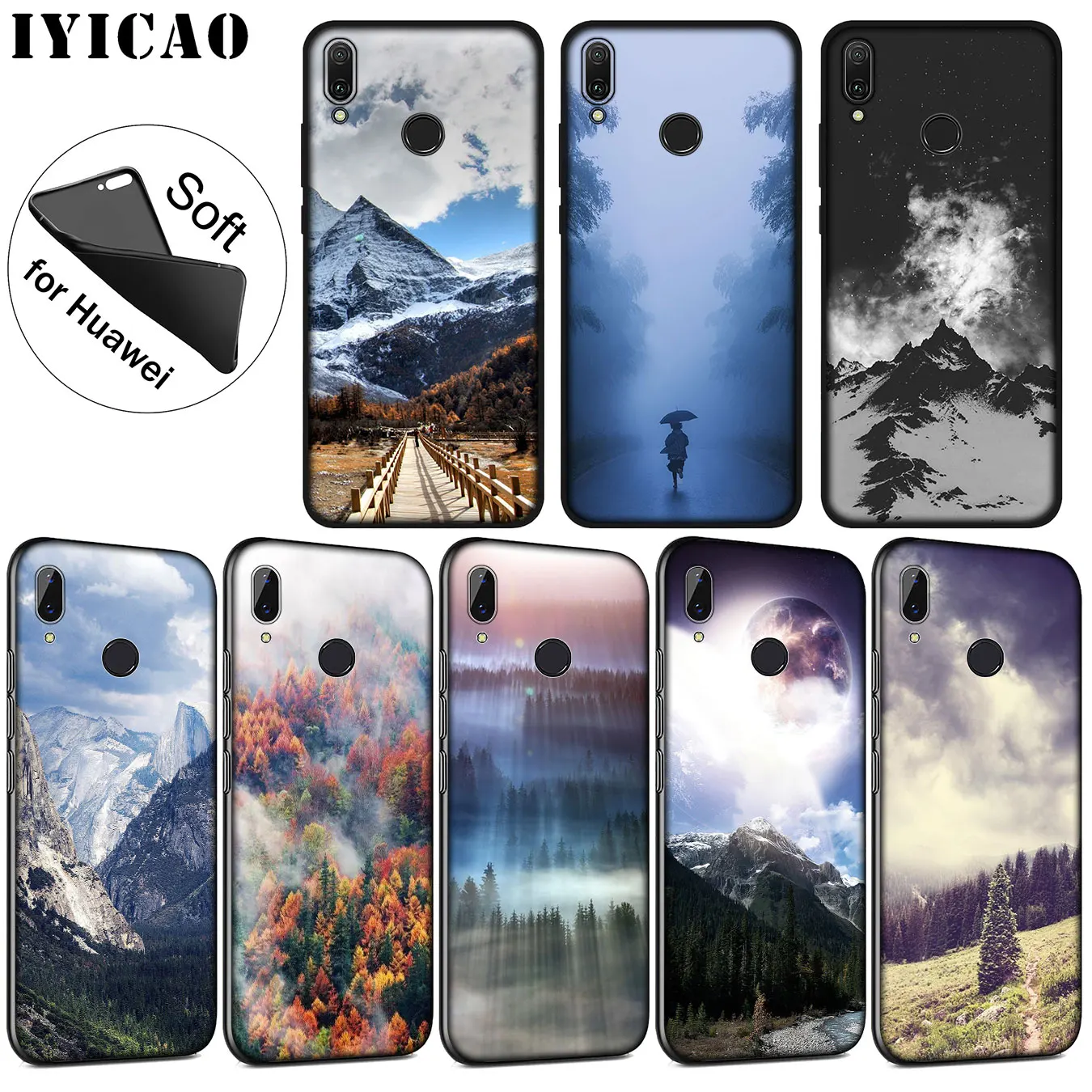Мягкий силиконовый чехол IYICAO для Huawei P30 P20 Pro P10 P9 P8 Lite Mini 2017 2016 2015 P smart Z 2019 |