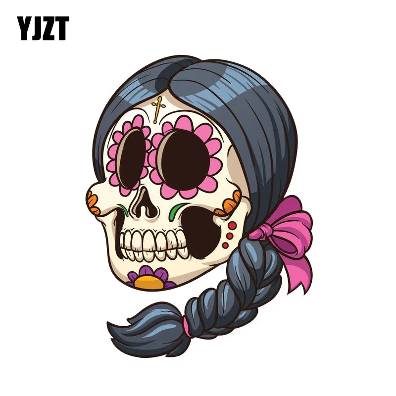 

YJZT 11.5CM*15.2CM Funny Mexican Decal Sugar Skull Accessories Car Sticker 6-0727