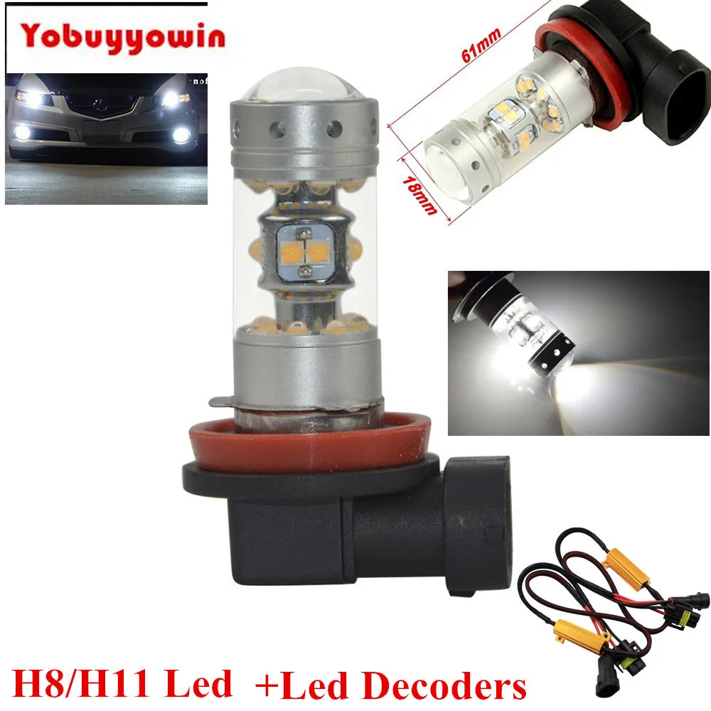 2x H11 140 Вт 28 светодиодный S Coche Canbus Luz Antiniebla Faro Correr Blanco Авто De Niebla Bombillas + H11/H8 resistencia|led