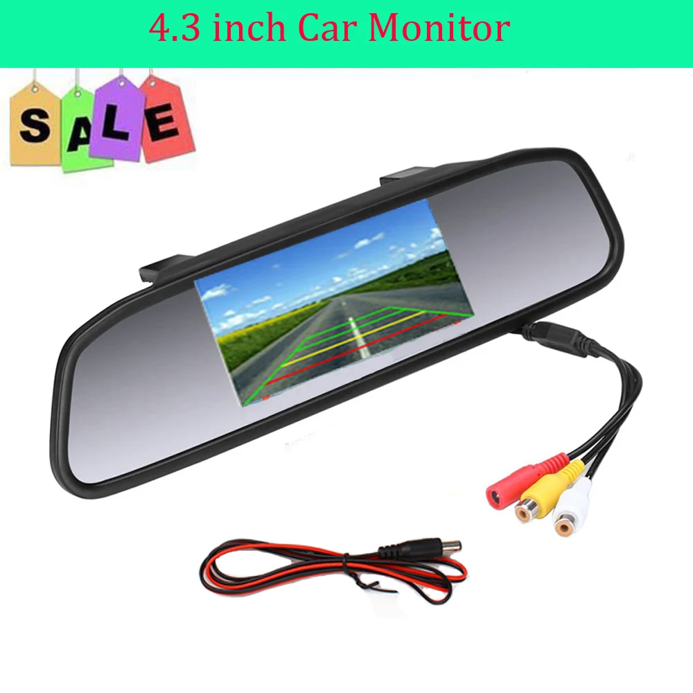 Car Rearview Mirror Monitor With Backup Reverse Camera TFT LCD Color Parking Assistance Rear View Camera