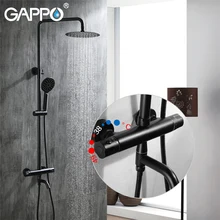 GAPPO Shower Faucets black Concealed shower mixer taps rainfall shower set waterfall bathroom rain mixers faucet kemaidi brass rainfall waterfall shower head rain wall mounted bathtua shower faucets set shower system chrome mixer taps