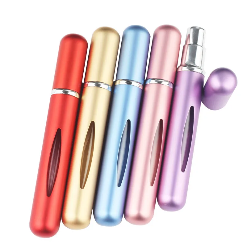 

New 5ml Fillable Portable Mini Perfume Bottle Traveler Aluminum Spray Atomizer Empty Pots 1pcs9 Colors Available