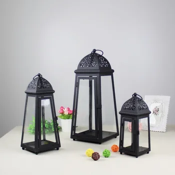 

lantern candle Taiwan landing portable windproof Home Furnishing soft outfit shooting props hollow iron ornaments