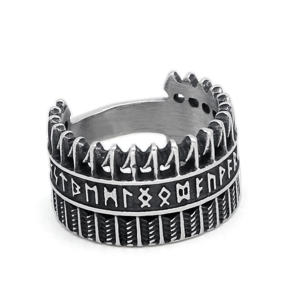 Скандинавский Викинг 316L нержавеющая сталь amulet кольцо руны с подарочной