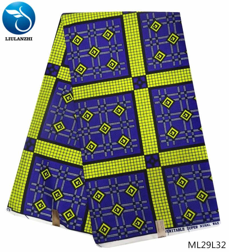 

LIULANZHI (6yards/lot) ankara wax fabrics Latest style african wax fabrics polyester fabric for dress 6yards ML29L19-ML29L36