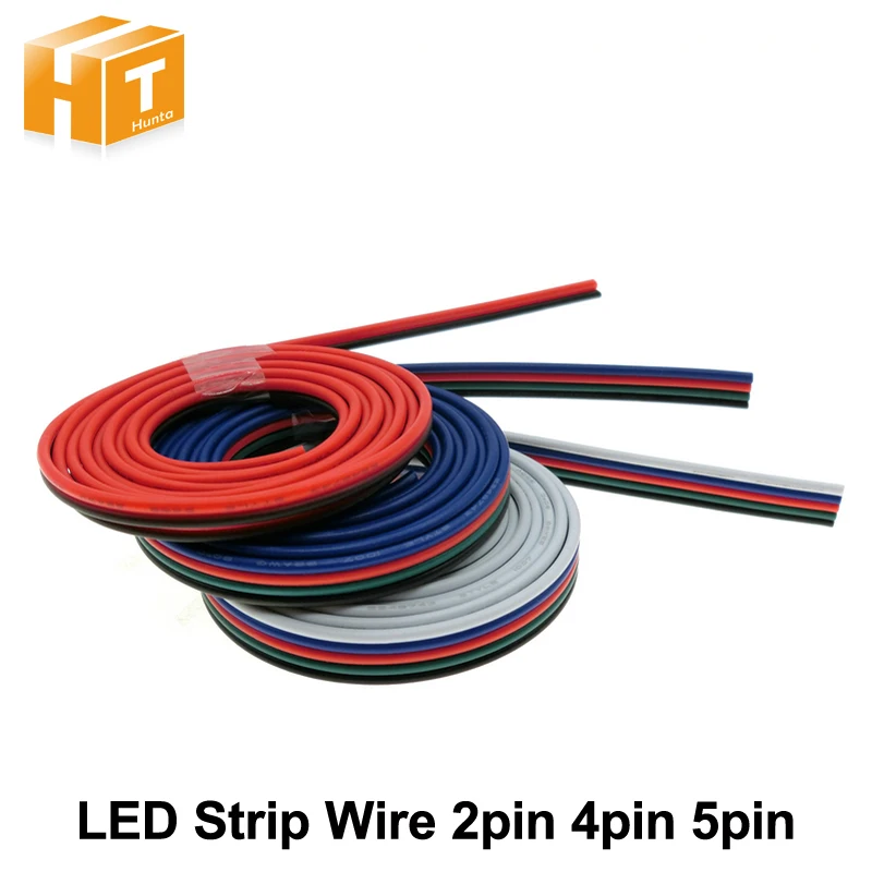 2pin 4pin 5pin 6pin провода аксессуары для освещения для одного цвета/RGB/RGBW светодиодные ленты подключения, 1 м/лот - изображение