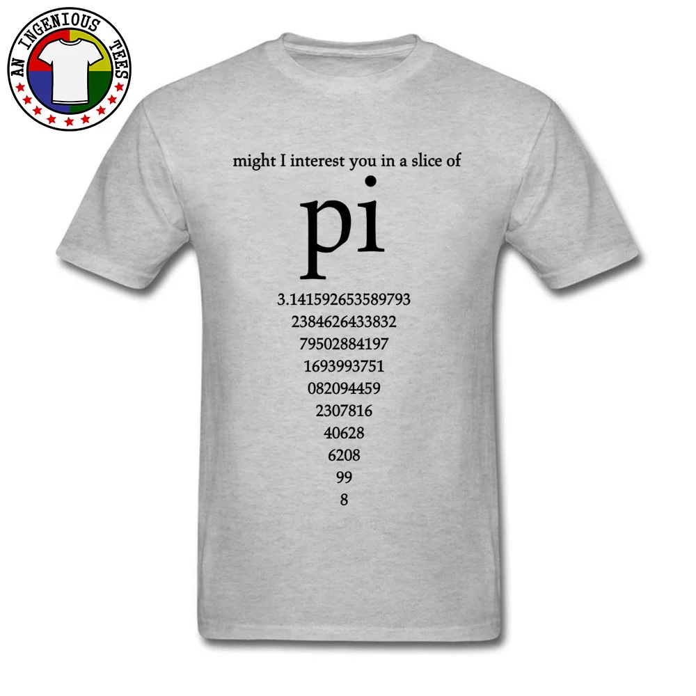 Design Short Sleeve Tops & Tees Summer Discount Crew Neck 100% Cotton T-shirts Men T Shirt Slice-of-Pi-Humor-Nerdy-Math-Science Slice-of-Pi-Humor-Nerdy-Math-Science grey