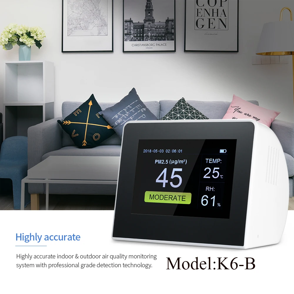 

Indoor/Outdoor Digital PM2.5 Formaldehyde Gas Monitor LCD HCHO & TVOC Tester Instrument Meter Air Analyzers Air Quality Detector