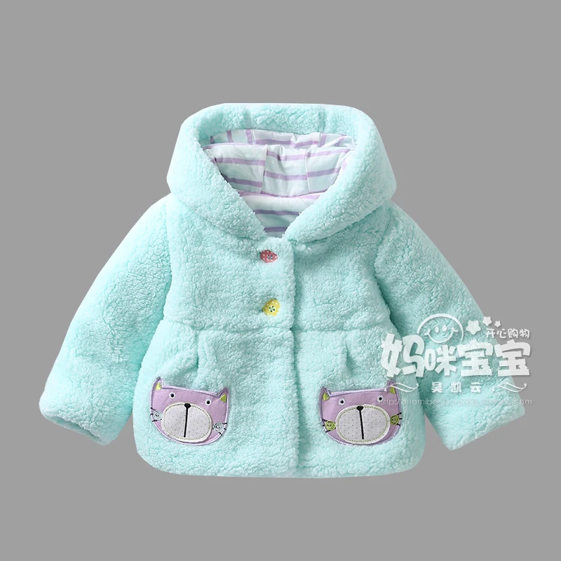 

New 2017 spring autumn kids jackets for girls clothes children coat baby all-match hooded berber Fleece warm OUTERWEAR