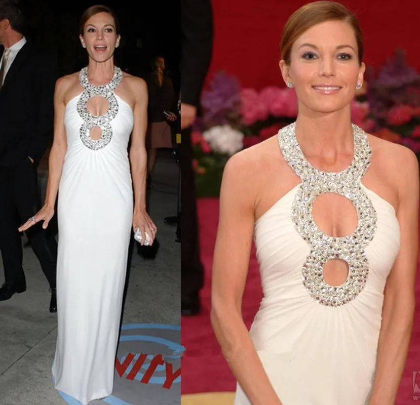 

Celebrity Dresses 2019 Abendkleider Sexy Halter Crystal Beading Chiffon Pleat Long Red Carpet Dress Custom made celebrity dress