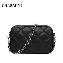 CHARMIYI Mini mujeres Messenger bags Famoso diseñador de la Marca de piel de oveja de Cuero Genuino de moda pequeña Cadena de Embrague mujeres bolsa de hombro