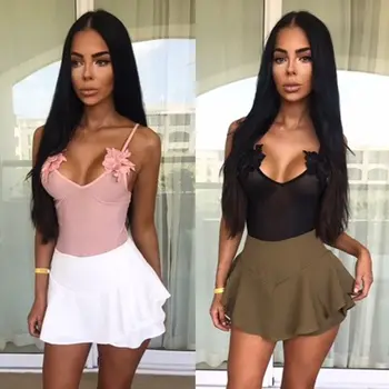 

Womens Sleeveless Bodysuit Leotard Bodycon Bandage Jumpsuit Romper Tops