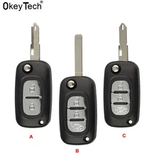 Сменный Автомобильный ключ OkeyTech для Renault Clio Megane Kangoo Modus Fluence 2009- 2/3 кнопки флип-пульт дистанционного управления без логотипа