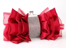 Frauen handtaschen Frauen clutch Hochzeit/braut weiß/rot strass seide satin tasche damen abend/prom/schulter/messenger bags