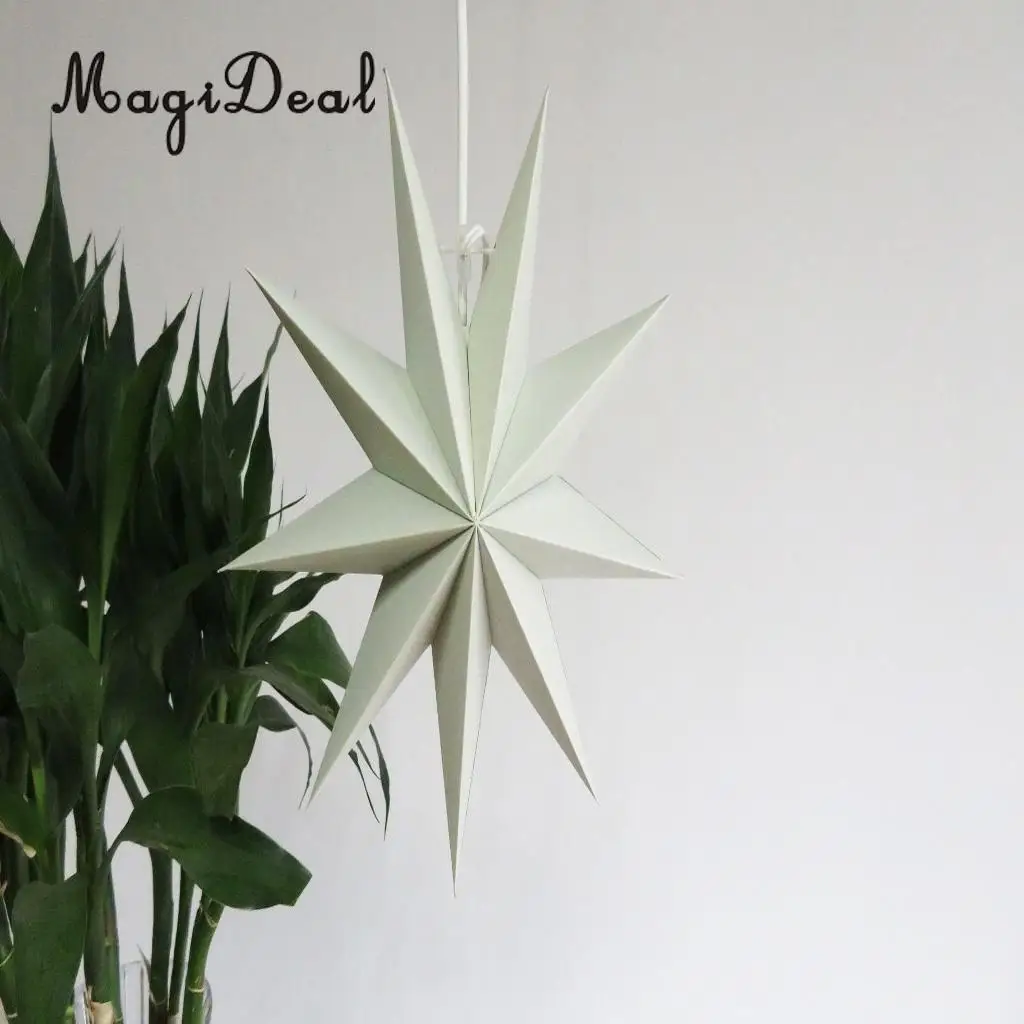  3D 9 Angles Stars Paper Star Hanging Christmas Home Party DIY Craft Decoration 
