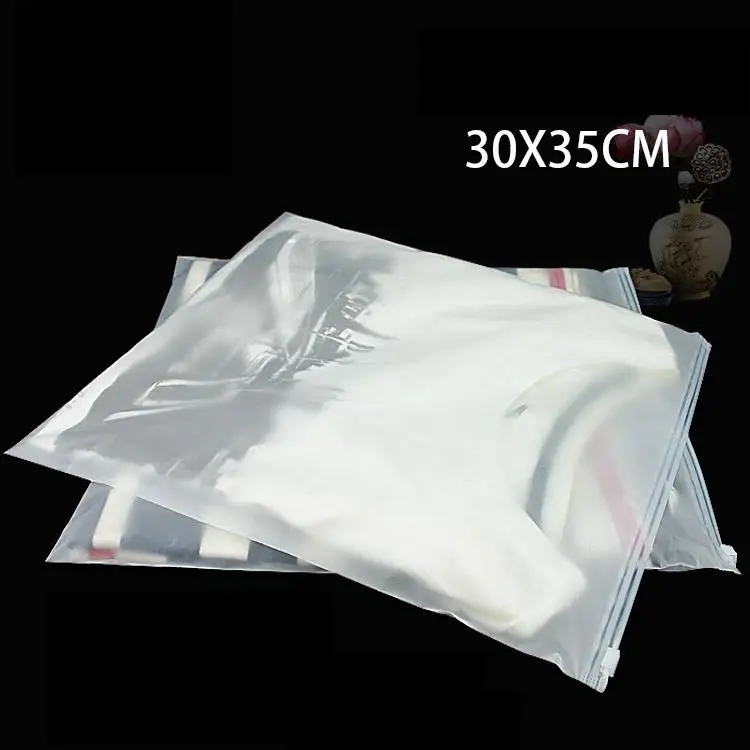 25pcs/lot 30*35cm Three styles ( Frosted/Clear ) PE plastic zipper bag