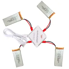 4 PCS 3.7V 800mAh Lipo Battery For RC Drone JJRC F181 H12C + JST 4-in-1 Charger