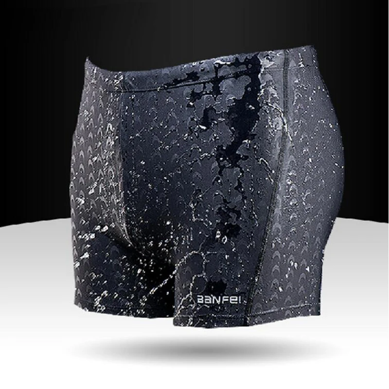 

Men Professional Swimwear Shark Skin Racing Swim Trunks Quick Dry Bathing Flat Briefs Waterproof Plus Size Competition Swim Suit