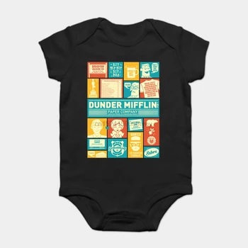 

Baby Onesie Baby Bodysuits kid t shirt 100% Cotton Custom Printed Dunder Mifflin - The Office