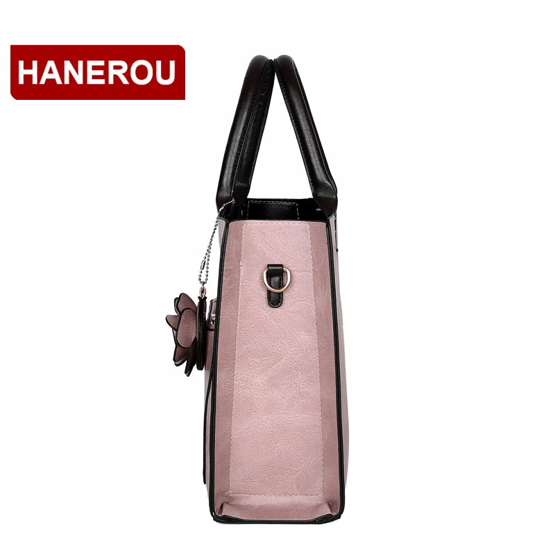Hanerou роскошные женские Сумки из искусственной кожи, 4 шт. в комплекте, Женская композитная сумка, цветочные сумки-шопперы для женщин, Большая вместительная сумка на плечо