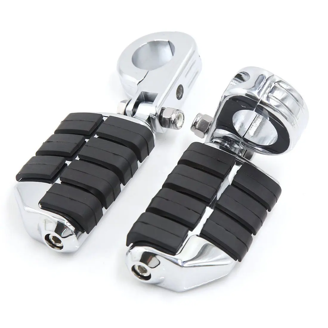 Motorcycle Chrome 38mm 1 1/2" Engine Guard Highway Crash Bar Foot Pegs