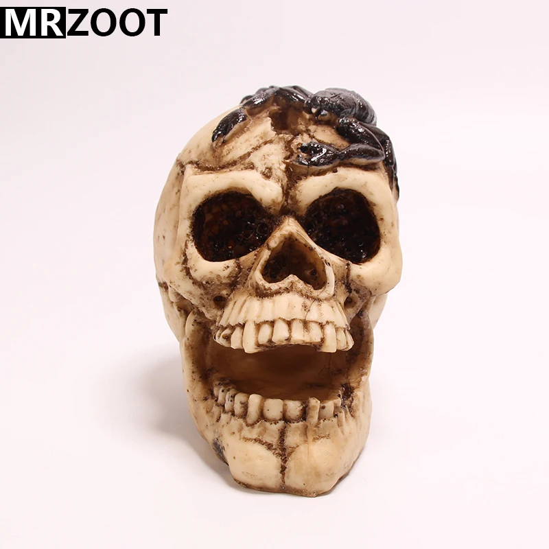 

MRZOOT Gothic Punk Home and Halloween Decoration Creative Personalized Skull Sculpture Model with Scorpion on Head