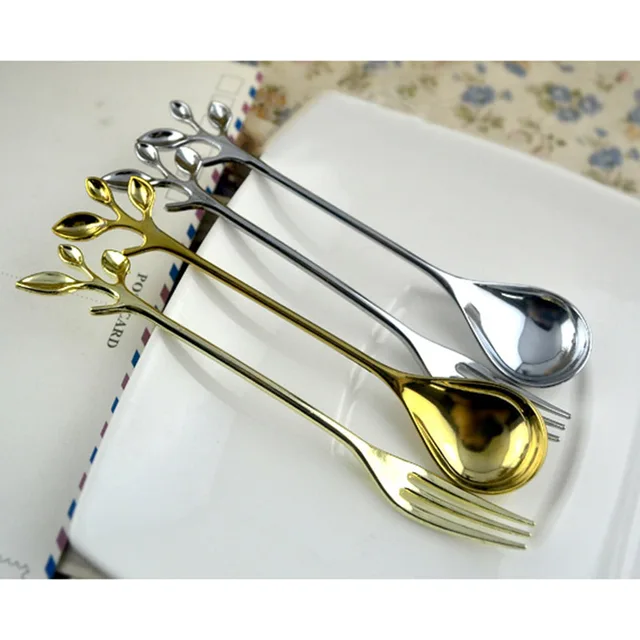 Cheap 4 Pcs Tableware Set Spoon Fork Zinc Alloy Coffee Scoop Dessert Forks Dinnerware for Home Cafe Hogard JY16 Cheap 4 Pcs Tableware Set Spoon Fork Zinc Alloy Coffee Scoop Dessert Forks Dinnerware for Home Cafe Hogard JY16