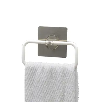 

Rectangular Magic Sticker Towel Rack Creative Home Kitchen And Bathroom Hanging Towel Rack No Hole Towel Hanger