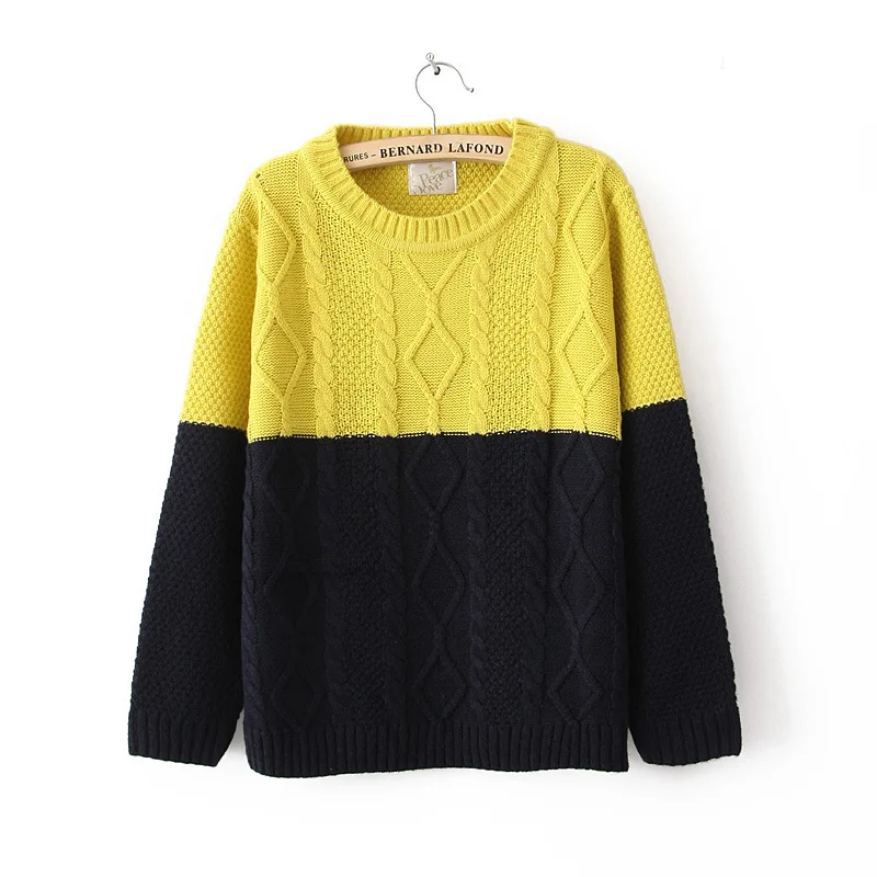 high quality New winter Korean mixed colors casual twist Argyle sweater women loose pullover 3 Y36 | Женская одежда