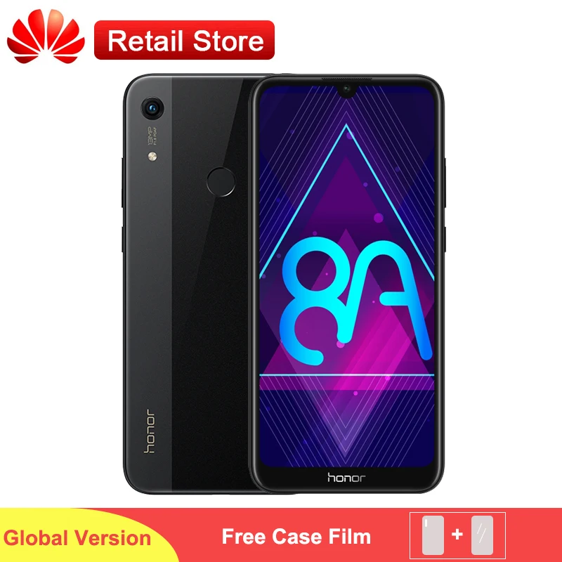 

Global Version Honor 8A Smartphone 6.09" MT6765 Octa Core Android 9 Face ID 3 Card Slot Dual Camera Fingerprint 4G Phone