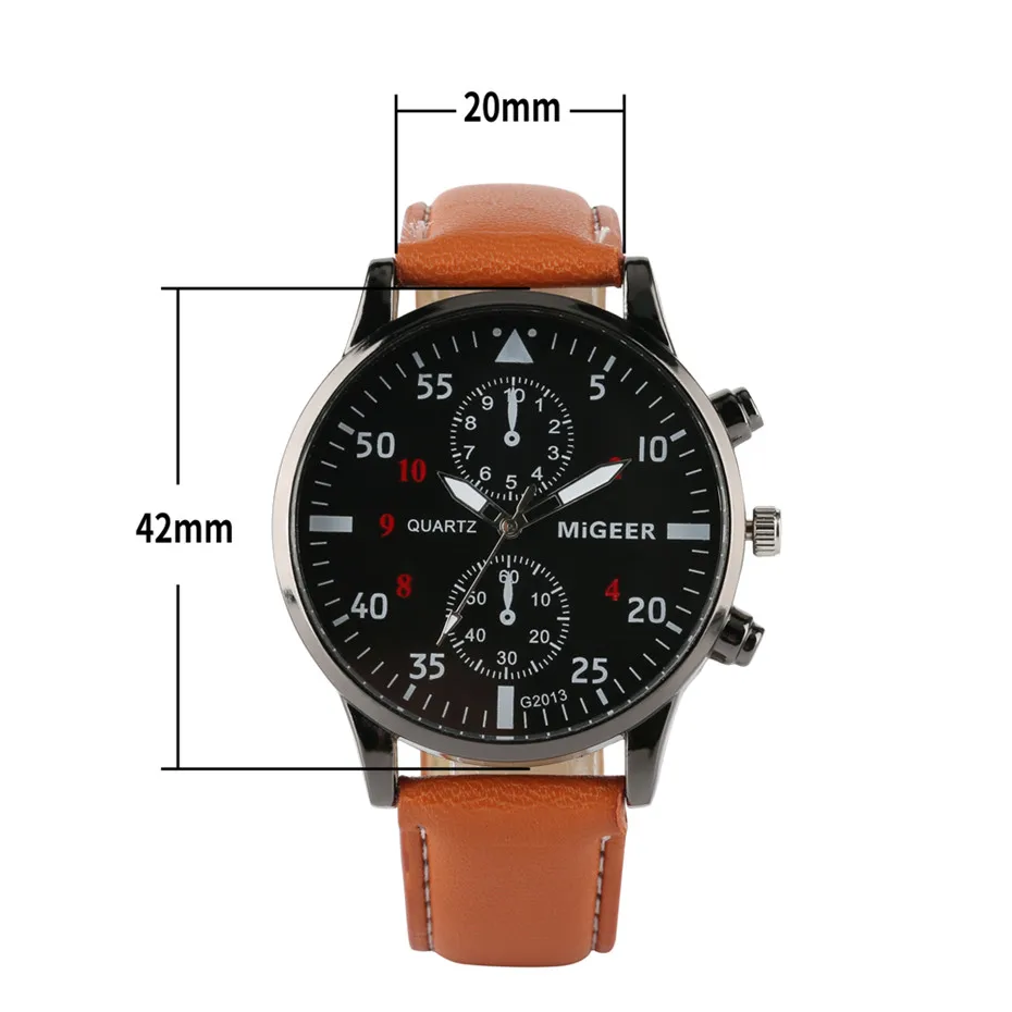 Men s Watch Wallet Gifts Set Box for Men Multifunction Purse Retro Brown Leather Wallet with 3