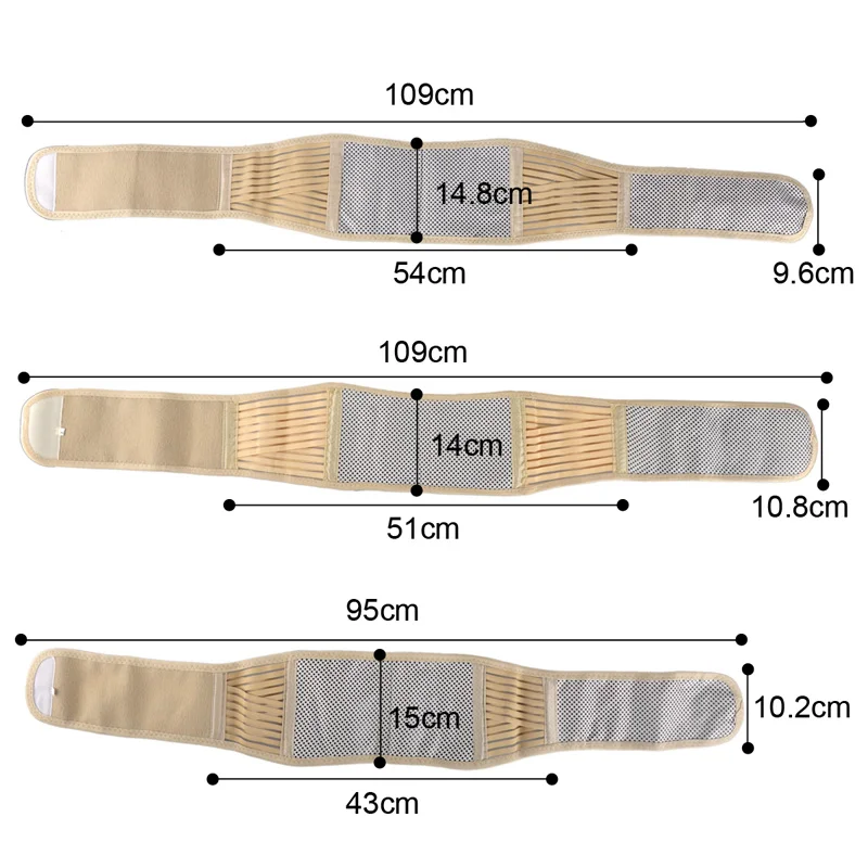 Поясничная поддержка ремень Регулируемый турмалиновый самонагревающийся Магнитная терапия поясничного бандажа ремни термальность