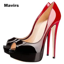 Mavirs 2017 Fashion Peep Toe Platform Brand Large Size Footwear Women High Heels Pumps Female Stiletto Shoes Wedding Bride Party