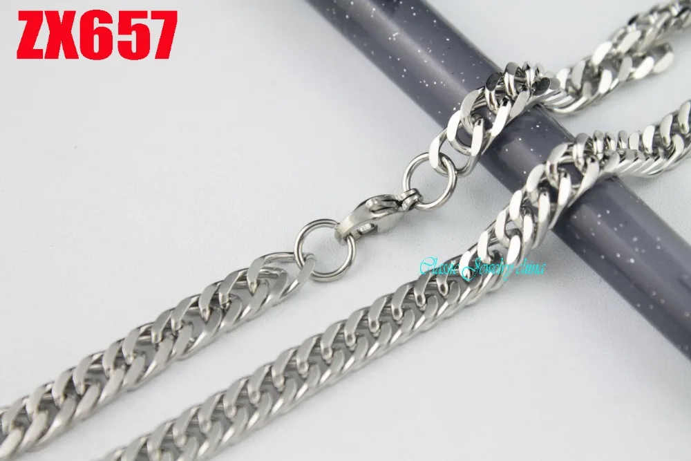 Buy 100 stainless steel necklace 6.3mm four surface