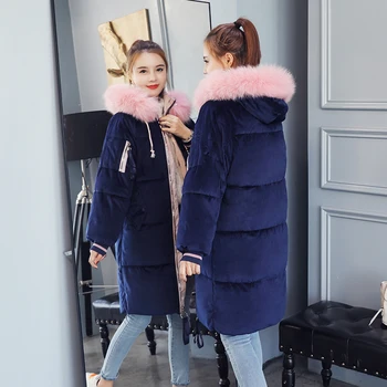 

X-Long 2019 New Arrival Fashion Slim Women Winter Jacket Cotton Padded Warm Thicken Ladies Coat Long Coats Parka Womens Jackets