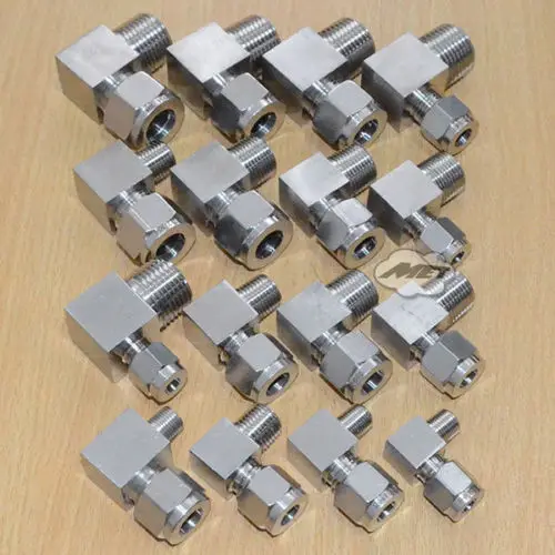 High Quality 1/8&quot NPT To 6mm 1/4&quot Compression Male Elbow Double Ferrule Stainless Steel 304 Fittings | Обустройство дома