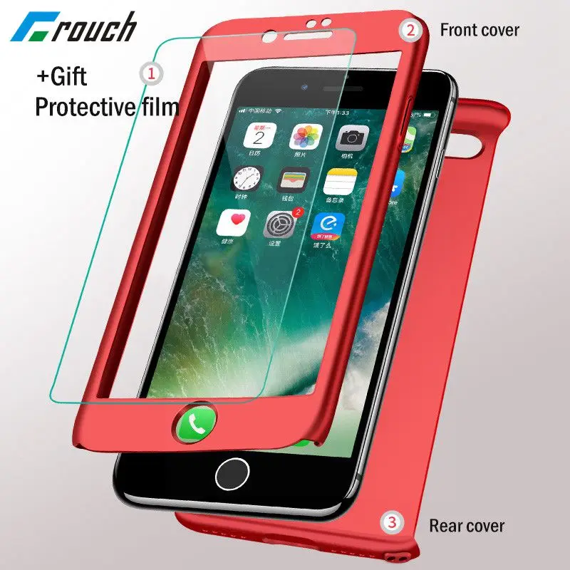 

Crouch Luxury Phone Case Full Cover soft shell back cover For iPhone X 7 8 for iPhone 7 8 6 6s Plus All inclusive protection