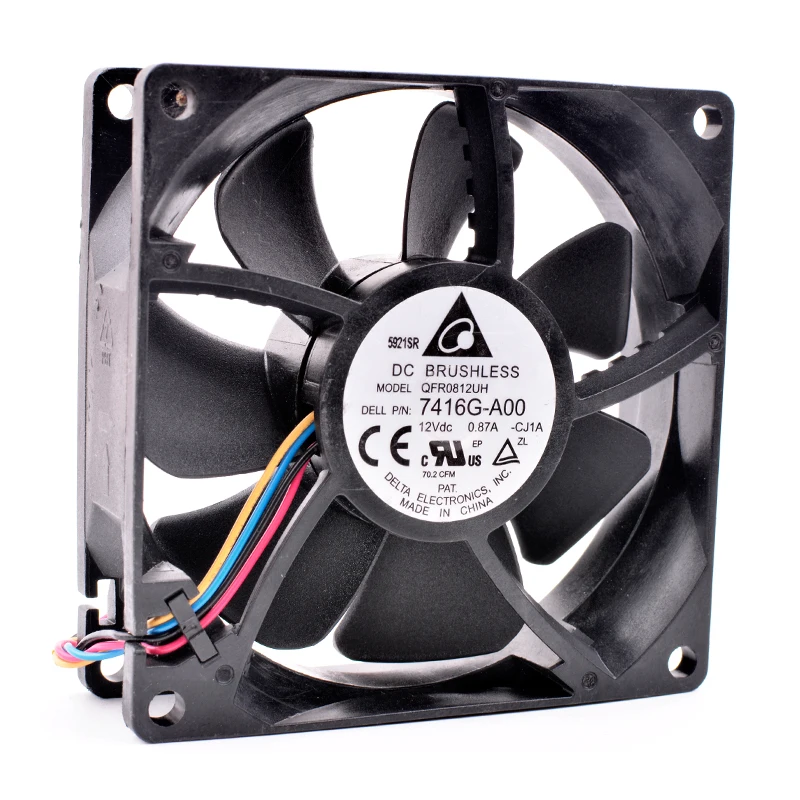 Оригинальный QFR0812UH 7416G-A00 8 см 8025 80 мм вентилятор DC12V 0.87A серверного шасси Процессор