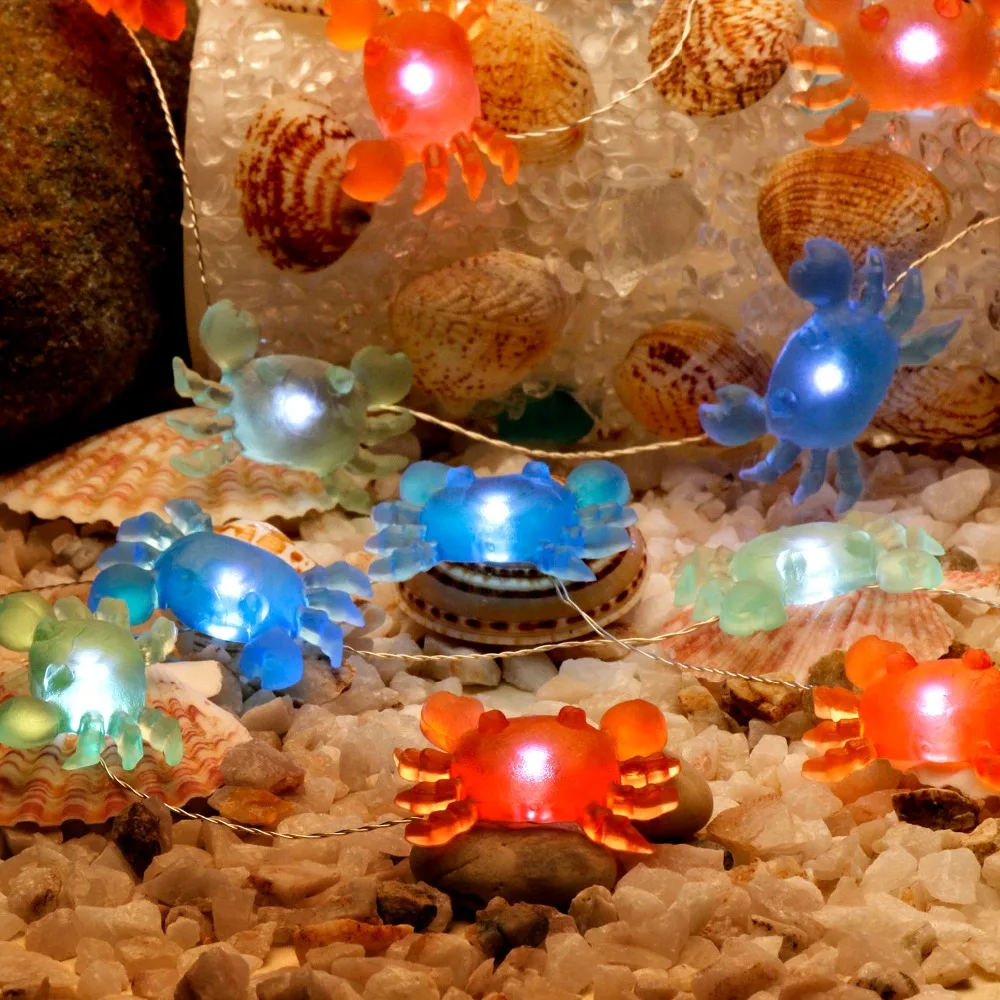 Crab Led String Lights 10ft Copper Wire Dimmer Remote Control Crab Led String Lights 10ft Copper Wire Dimmer Remote Control For Ocean Themed Indoor Aquarium Decorations Night Lighting In Strings From